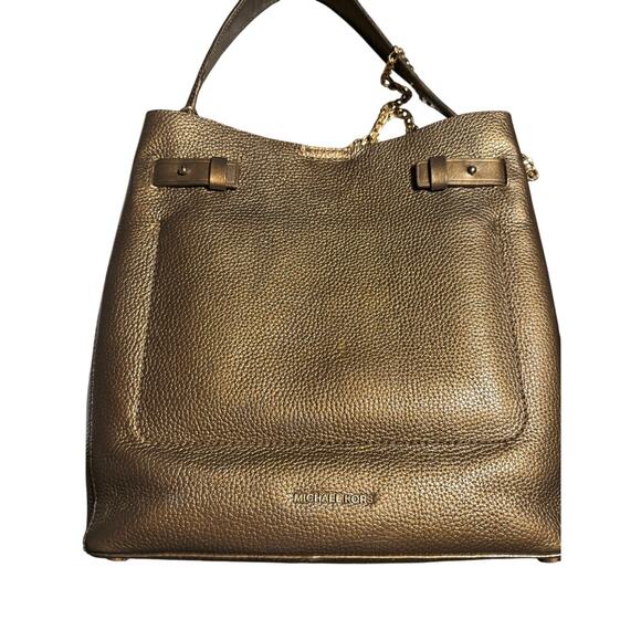 Michael Kors bronze satchel in pebbled leather - Picture 3 of 7